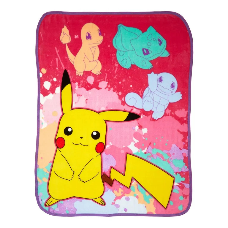 Pokemon Kids Coral Fleece Throw, 46" x 60", Yellow and Red | Walmart (US)