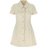 Zelfportret 'Cream Collared denim mini' jurk | Balardi (US & Canada)