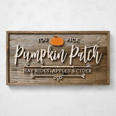 Halloween Pumpkin Patch Wooden Sign | Williams-Sonoma