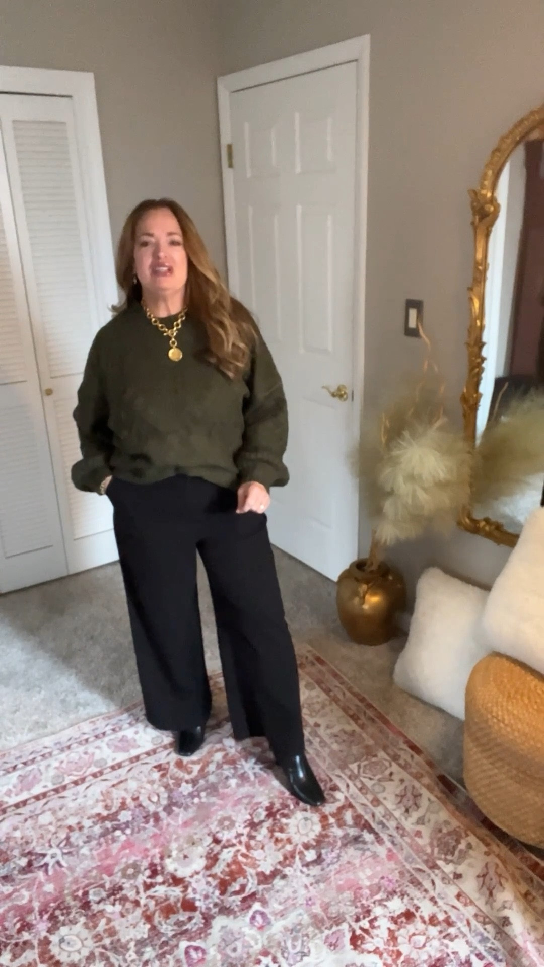 A fabulous oversized sweater cable knit crew neck long sweater so perfect for Winter 2026. Cozy up with a warm beverage and sit by the fireplace. 

#LTKvlog #LTKdayinmylife #LTKootd