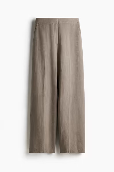 H & M - Weite Hose aus Leinenmix - Greige | H&M (DE, AT, CH, NL, FI)
