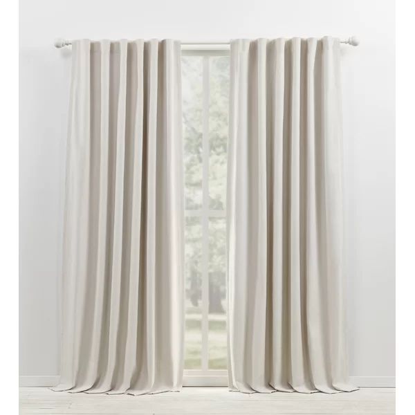 Sallie Cotton Blend Blackout Thermal Rod Pocket Single Curtain Panel | Wayfair North America