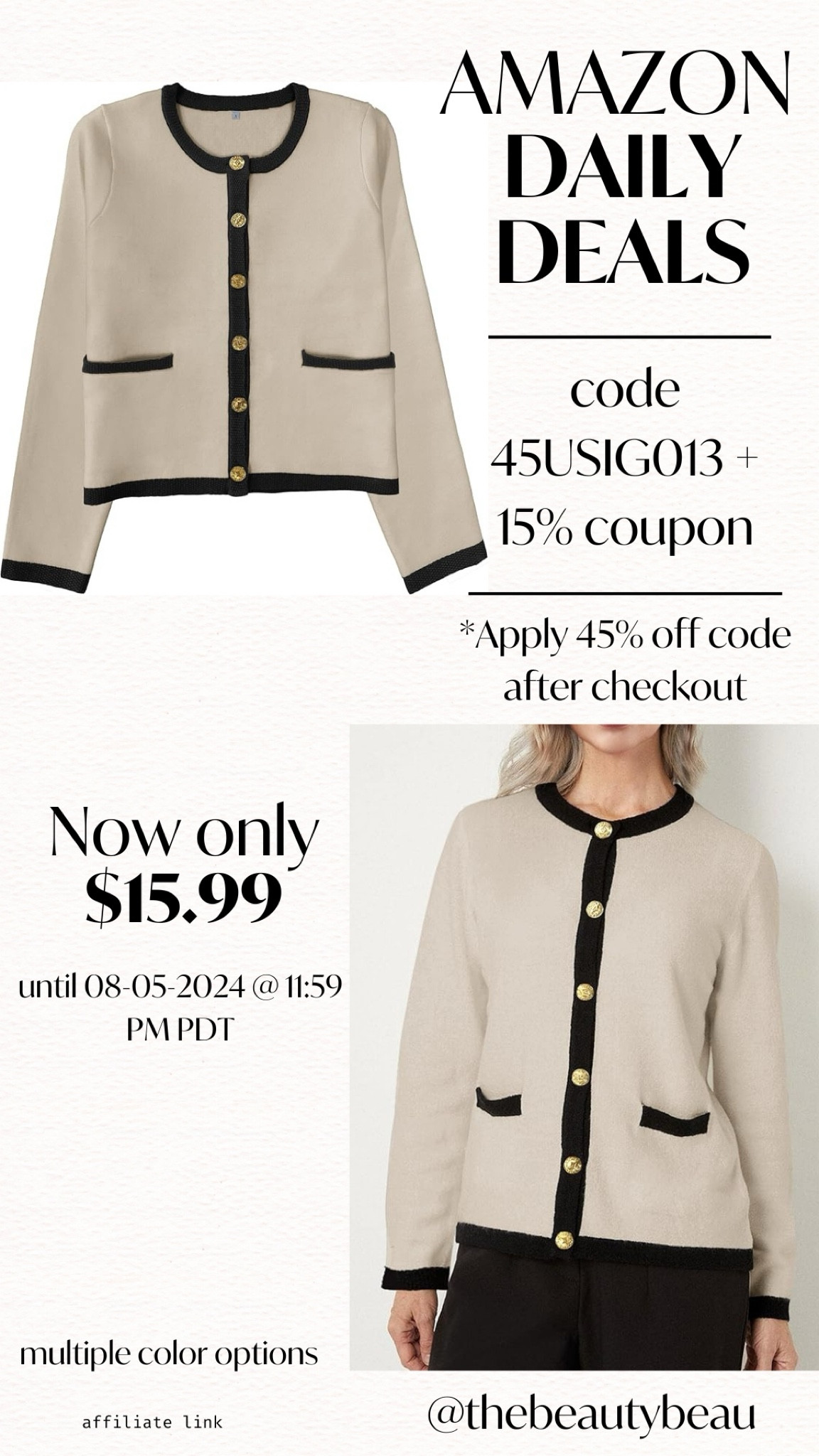 Daily Deal!
$15.99
45% off code 45USIG013 & clip the coupon!
Code expires 8/5/2024 (tonight)


#LTKFindsUnder50 #LTKStyleTip #LTKSaleAlert