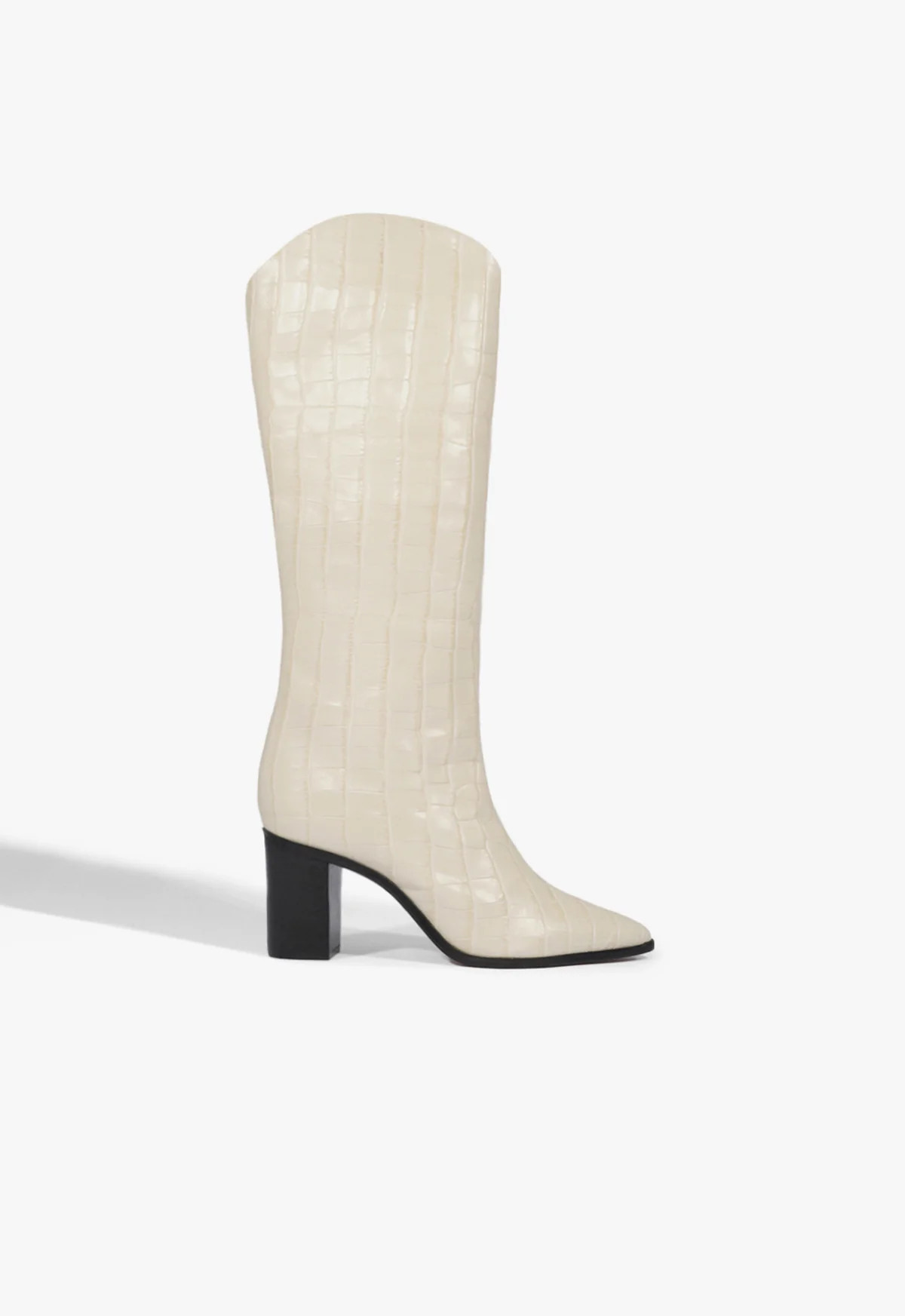 Maryana Knee-High Boots - Croc-Embossed Leather, Block Heel | Schutz (US)
