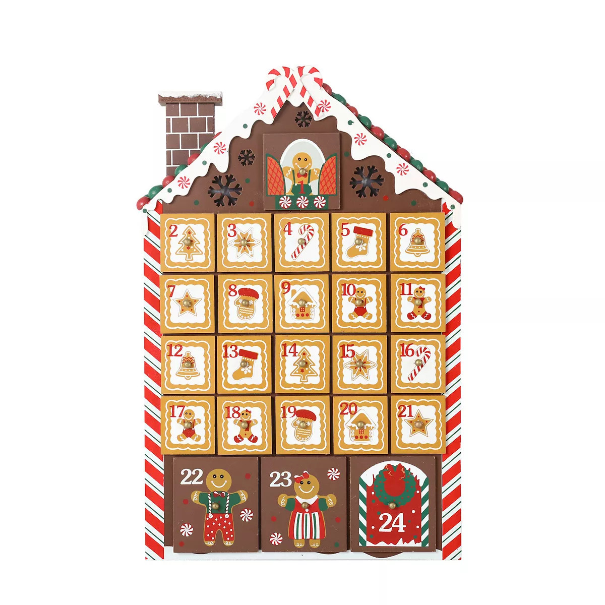 Polar Elegance Christmas Wooden Advent Calendar Gingerbread House With 24 Drawers And Led For Kid... | Kohl's