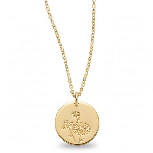 Made by Mary - Collar de flor de nacimiento – Relleno de oro de 14 quilates | Joyería minimali... | Amazon (US)