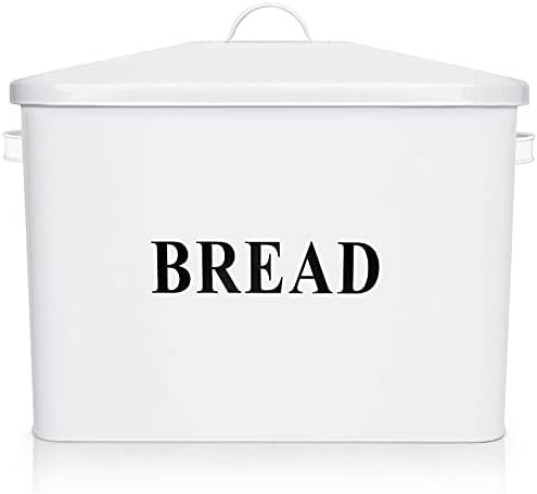 E-far Bread Box, Metal Bread Box with Lid for Kitchen Countertop, Large Bread Bin Holder Storage ... | Amazon (US)