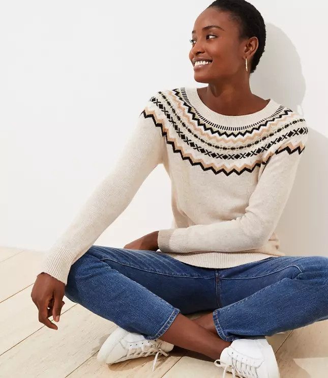 Textured Fairisle Sweater | LOFT | LOFT