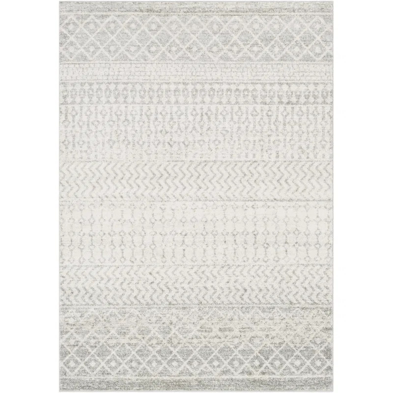 Kenmore Geometric Light Gray/Medium Gray/White Area Rug | Wayfair Professional