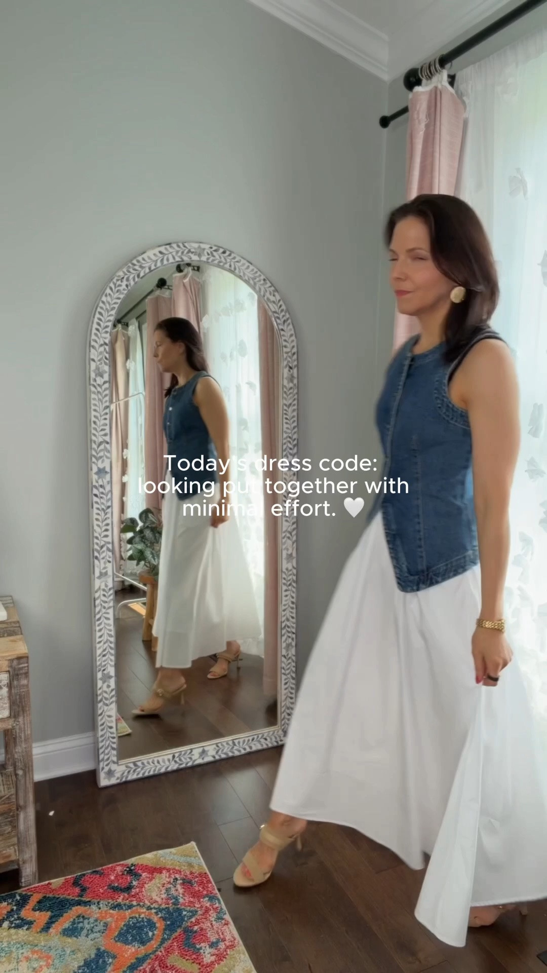 Mondays are hard enough... your outfit doesn't have to be. 🤍

Some mornings I'm running on coffee and a to-do list that's way too long, so I lean on simple outfits that make getting dressed feel effortless. This denim vest and white maxi skirt combo is comfortable, polished, and takes all the guesswork out of getting ready for work.

Proof that you don't need a complicated wardrobe to look put together. Sometimes the best office outfits are the ones that require the least amount of effort.

When life feels extra busy, what's one small thing you do to make your day easier? ☕✨

#WorkOutfit #OfficeStyle #BusinessCasual #OfficeOOTD #DenimVest #WhiteSkirt #MinimalStyle #EffortlessStyle #WorkwearInspiration #CapsuleWardrobe #ClassicStyle #EverydayStyle #FashionOver40 #OOTD #LTKStyle