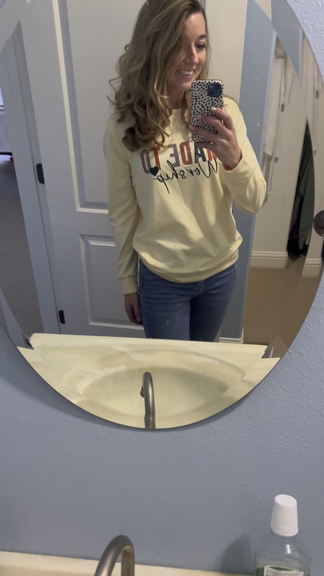 Made to worship sweatshirt that is so soft and comfy!! This was an easy and quick outfit for church that was still cute and I love wearing even outside of church. 10/10 buy
Church fit, Sunday fits, like to know it, Amazon, temu, 2025, January, tops, Christian apparel, women Christian clothing, winter outfits 

#LTKFindsUnder50