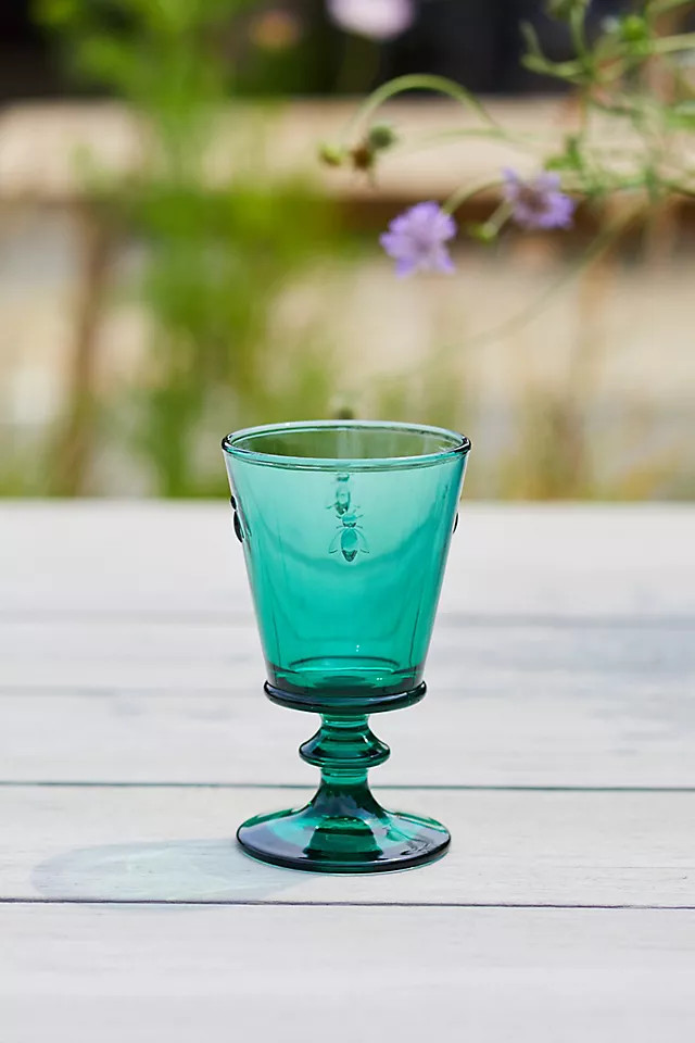 Colored Glass Bee Wine Glass | Anthropologie (US)