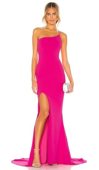 Jasmine One Shoulder Gown in Neon Pink | black tie event dress | evening dress | evening dresses | Revolve Clothing (Global)