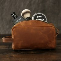 Leather Dopp Kit, Personalized Groomsmen Gift, Men's Toiletry Bag, Shaving Groomsman Best Man Birthd | Etsy (US)