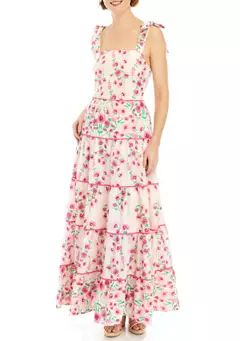 Women's Sleeveless Tiered Printed Midi Dress | Belk