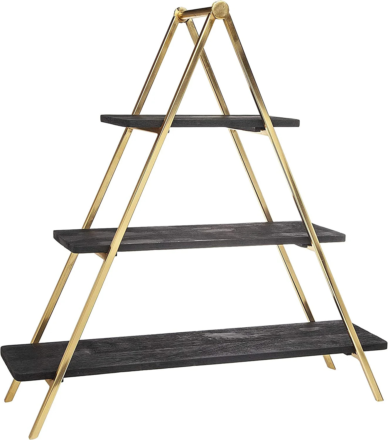 3 Tier Wood Serving Tray Appetizer Platter Dessert Fruit Party Display with Metal Stand - Black W... | Walmart (US)