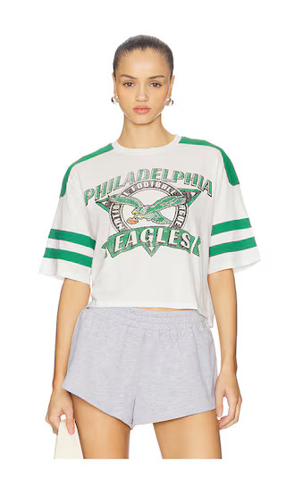 Eagles Striped Crop Tee in Vintage White & Kelly | Revolve Clothing (Global)