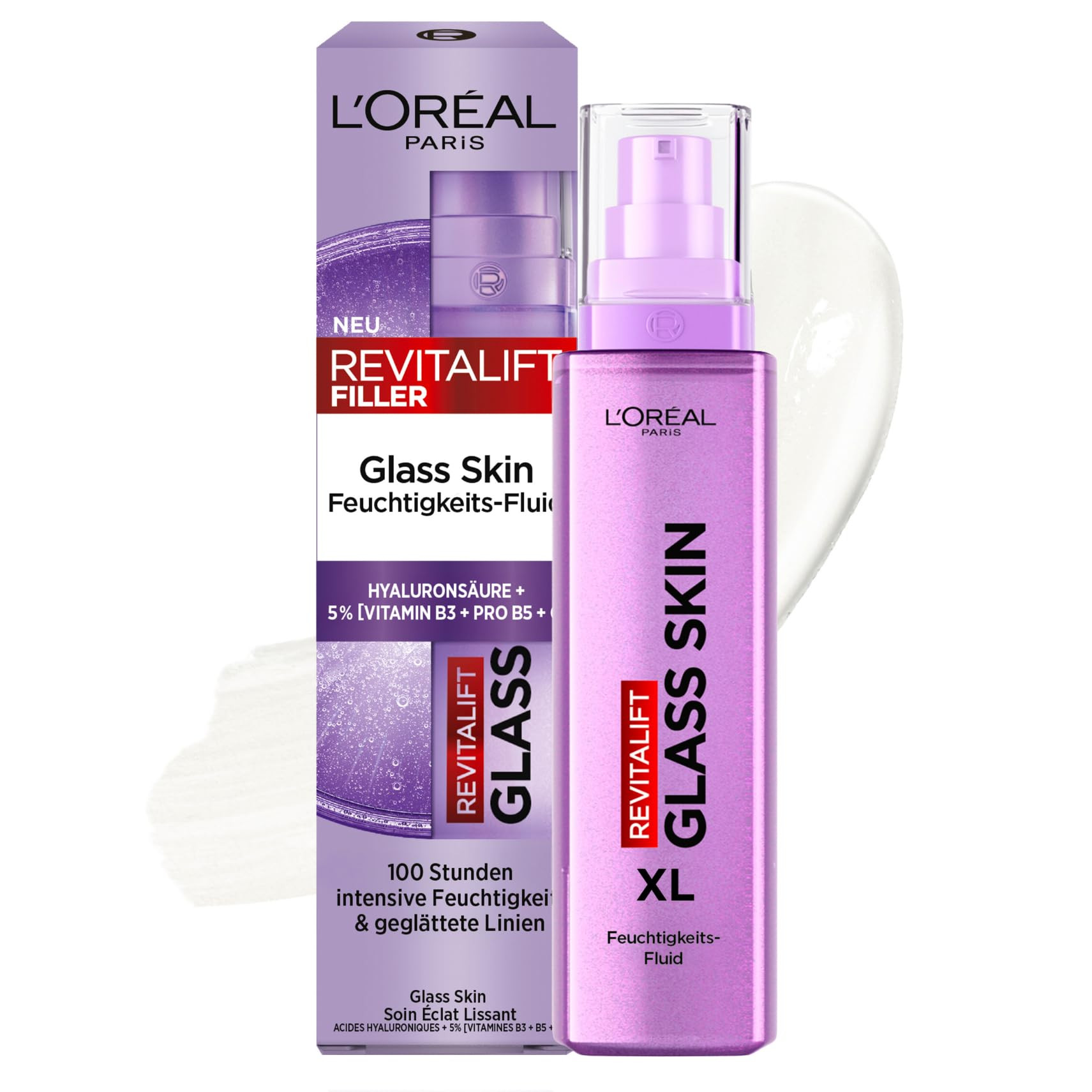 L'Oréal Paris Glass Skin Moisturising Fluid, for Plumped & Glowy Skin, with Hyaluronic Acid + 5%... | Amazon (DE)