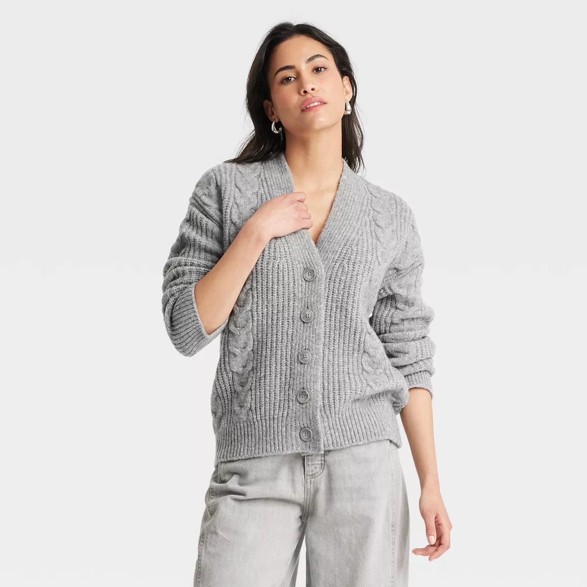 Women's Cozy Knit Cable Stitch Cardigan - Universal Thread™ | Target