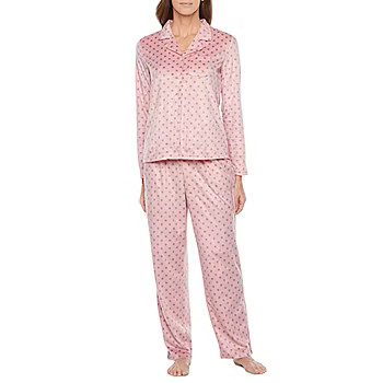 Adonna Womens Fleece Pant Pajama Set 2-pc. Long Sleeve | JCPenney