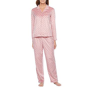 Adonna Womens Fleece Pant Pajama Set 2-pc. Long Sleeve | JCPenney