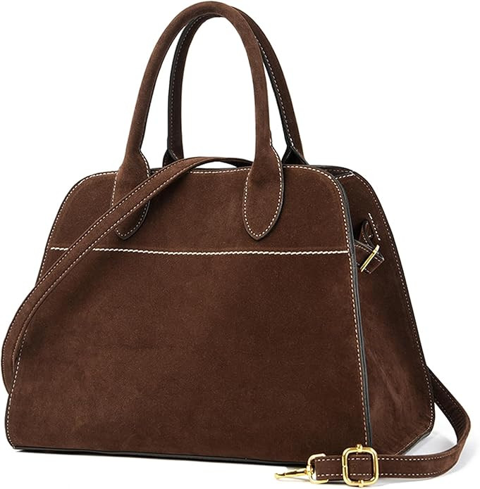 Travistar Suede Tote Bag for Women Faux Leather Suede Purse Retro Top Handle Handbag Crossbody Sh... | Amazon (US)