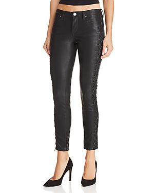 Blanknyc Lace-Up Faux Leather Skinny Jeans in Risque | Bloomingdale's (US)