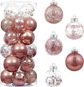 Amazon.com: 80mm/3.14” Christmas Ball Ornaments Shatterproof Clear Plastic Christmas Tree Decor... | Amazon (US)