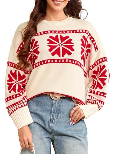 Simplee Womens Christmas Ugly Sweater Long Sleeve Holiday Soft Knit Cute Lightweight Warm Crewnec... | Amazon (US)