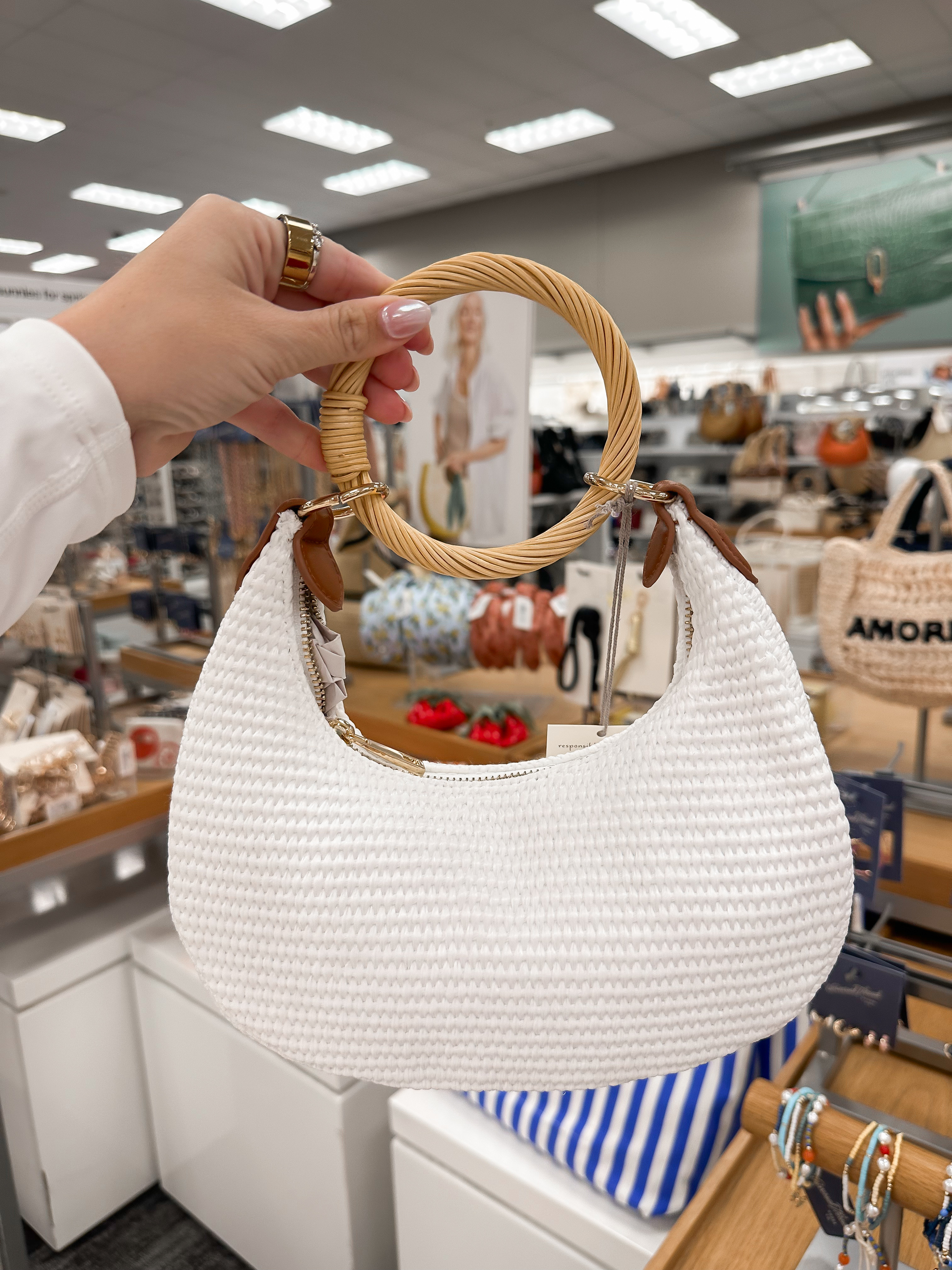 Summer top handle tote bag, white purse 

#LTKSaleAlert #LTKStyleTip #LTKFindsUnder50