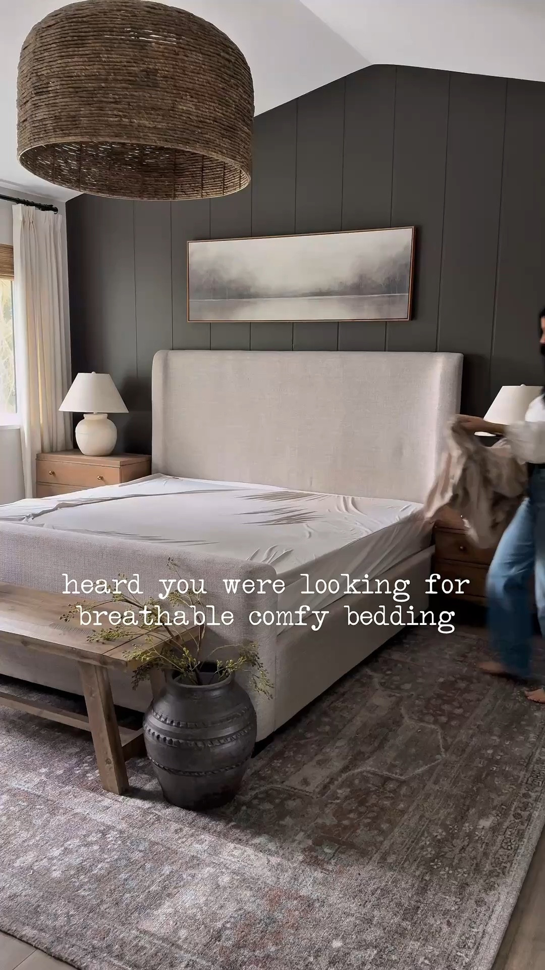 These sheets are so nice! 
✨ cooling, breathable and light as air✨
Just in time for the warmer weather! 
I’m so impressed with our new @Quince  organic bamboo sheets! 
And paired with a 100% organic cotton duvet cover… perfection! 

Details: 
100% organic bamboo sheets set in color ‘sand’
100% organic cotton gauze duvet cover set in color ‘olive’

#quincepartner 
#liketkit @shop.ltk 