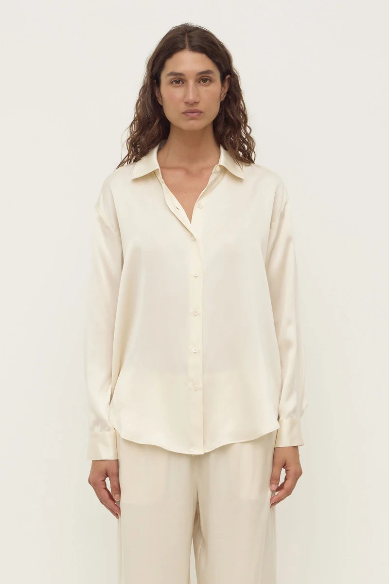 Pippa Silk Shirt - 12 / Cream | Assembly Label