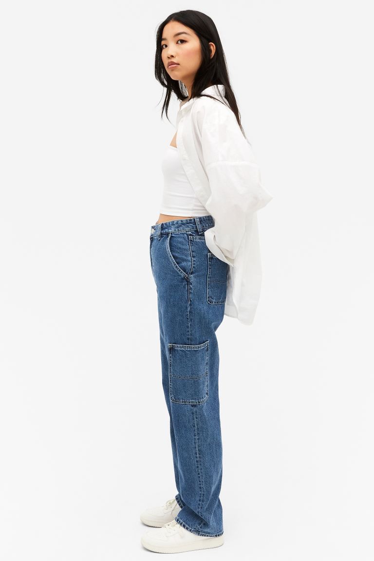 High waist cargo jeans | H&M (UK, MY, IN, SG, PH, TW, HK)