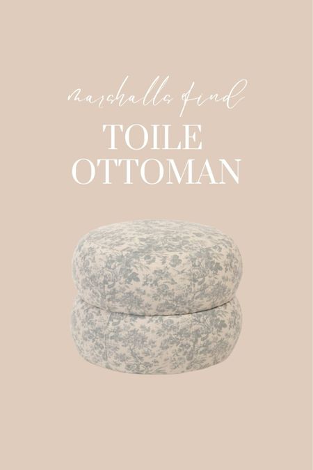 The cutest toile print ottoman from Marshall’s. Would be adorable in a nursery or little girls bedroom. 

#LTKStyleTip #LTKHome