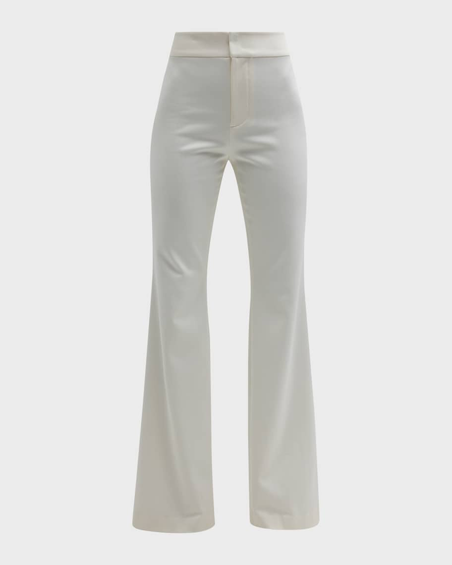 Alice + Olivia Deanna High-Waisted Bootcut Twill Pants | Neiman Marcus