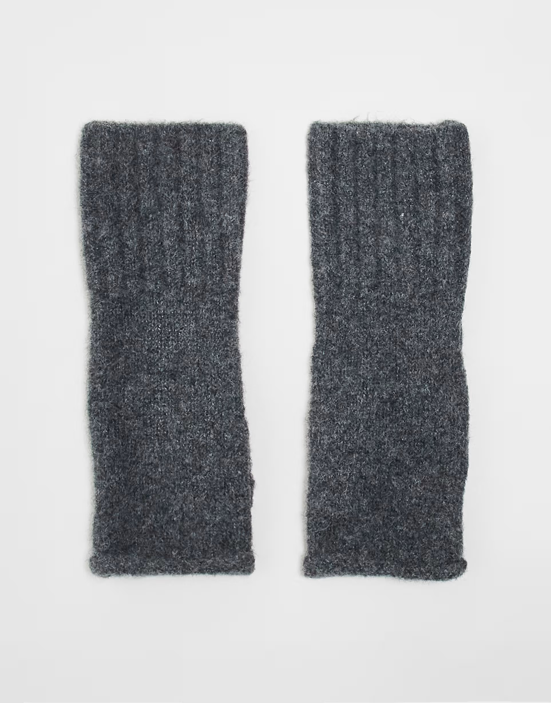 ASOS DESIGN roll edge palwarmer in charcoal grey | ASOS (Global)