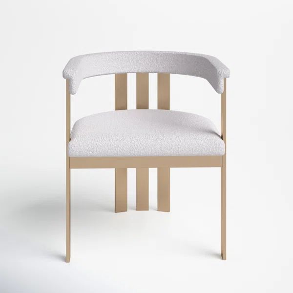 Peppa Slat Back Arm Chair in Beige/Gold | Wayfair North America