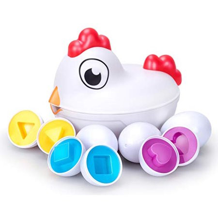 TOYPIX Shape Matching Eggs Game Set (6 Eggs) Color Sorting Skill Toys for Toddlers 1-3 Mama Hen - Gr | Walmart (US)