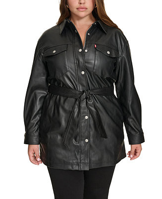 Levi's® Trendy Plus Size Belted Jacket - Macy's | Macy's