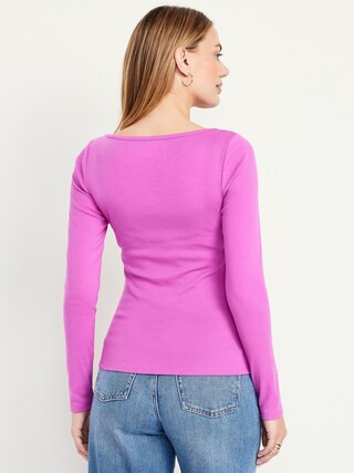 Snug Long-Sleeve Boatneck T-Shirt | Old Navy (US)