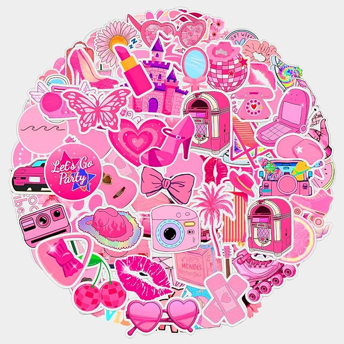 100 PCS Hot Pink Princess Stickers, Princess Party Favors Pink Birthday Party Decorations Supplie... | Amazon (US)