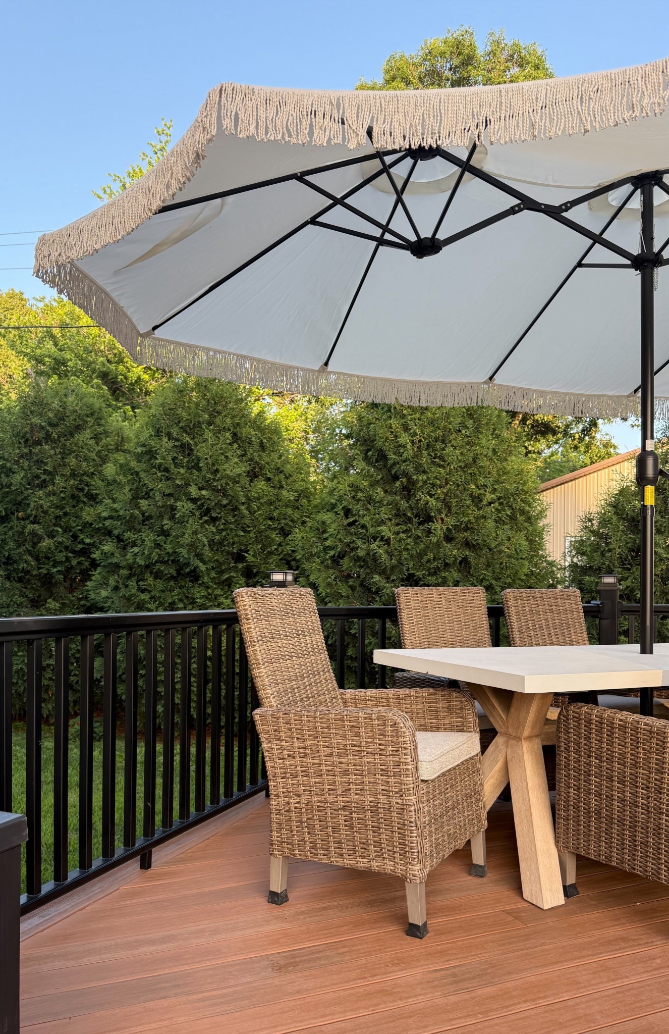 Outdoor Dining Set

Outdoor Dining Chair | Wicker Furniture | Concrete Dining Table | Farmhouse Furniture | 15 ft Outdoor Fringe Umbrella | Cream | Neutral | Outdoor Patio Furniture | 

#LTKSeasonal #LTKHome