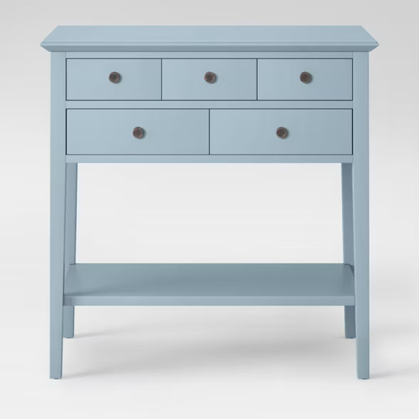 5 Drawer Console Table Acoustic Aqua - Threshold™ | Target