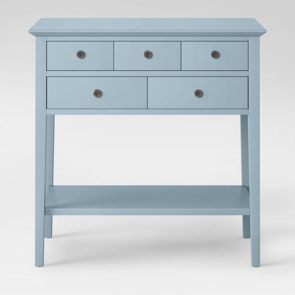 5 Drawer Console Table Acoustic Aqua - Threshold™ | Target