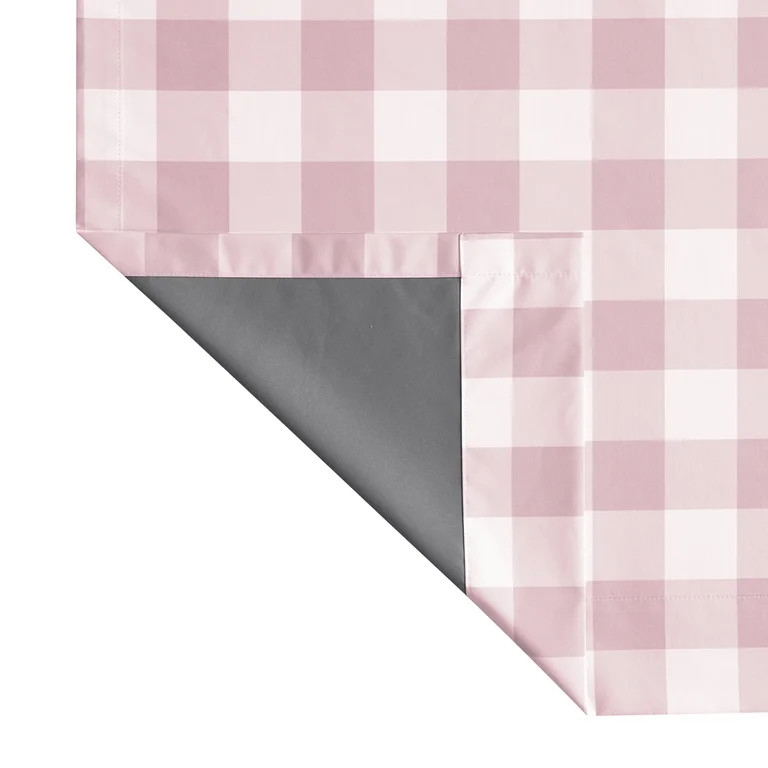 Your Zone Gingham Pink Plaid Blackout Panel Pair, 37" x 84" | Walmart (US)