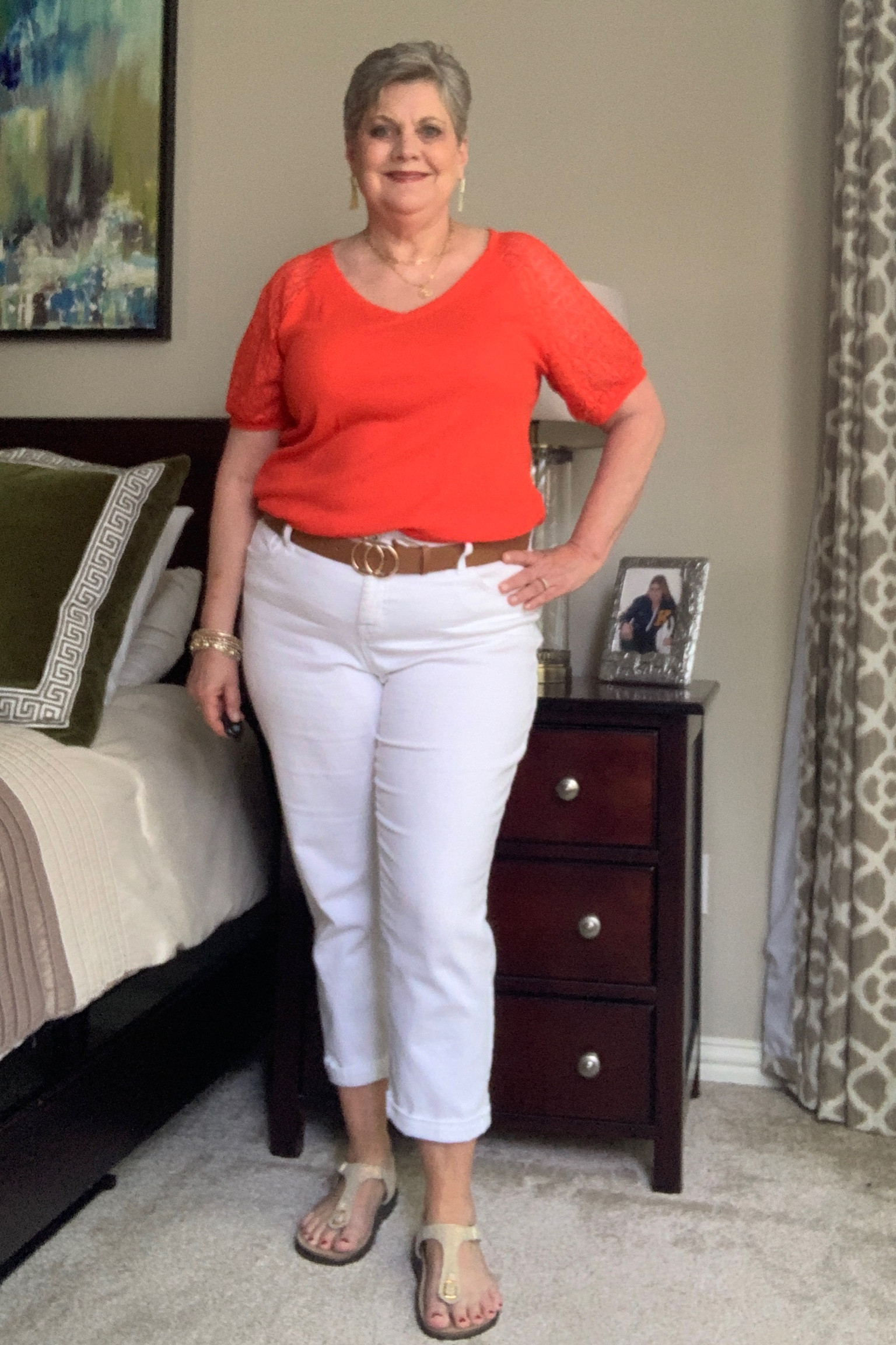 White crops for the win! Pair with bright colored tee & metallic sandals!

#LTKSeasonal