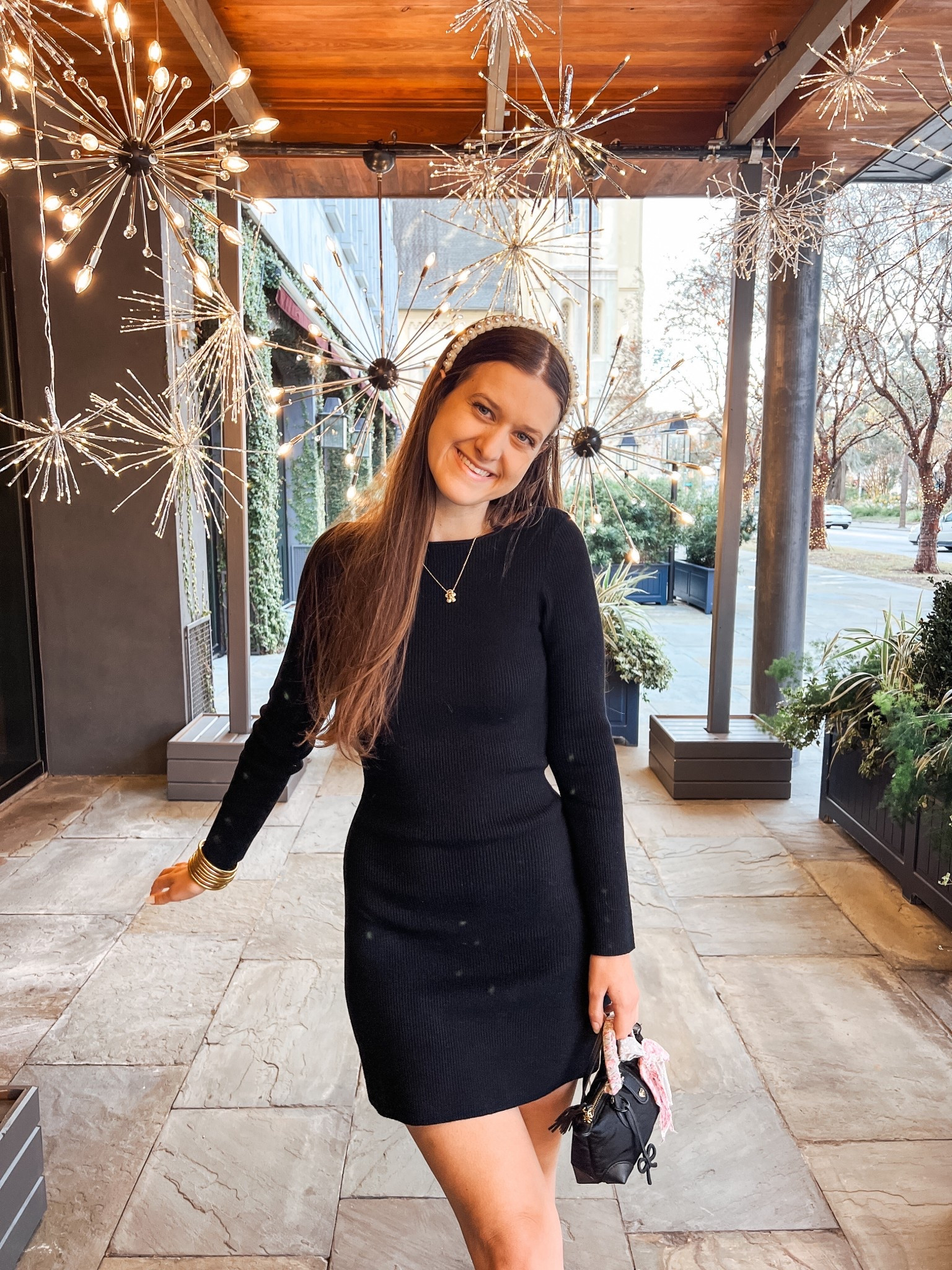 the most perfect little black dress for this holiday season! It has the most gorgeous open back with the cutest bow detail! I am wearing my normal size, small! 

#LTKSeasonal #LTKHoliday #LTKootd