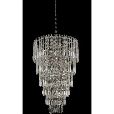 Pandoro 30 - Light Unique / Statement Tiered Chandelier with Crytal Accents | Wayfair North America