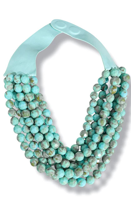 Carla Turquoise Faceted Bead Statement Necklace | The Willow Tree