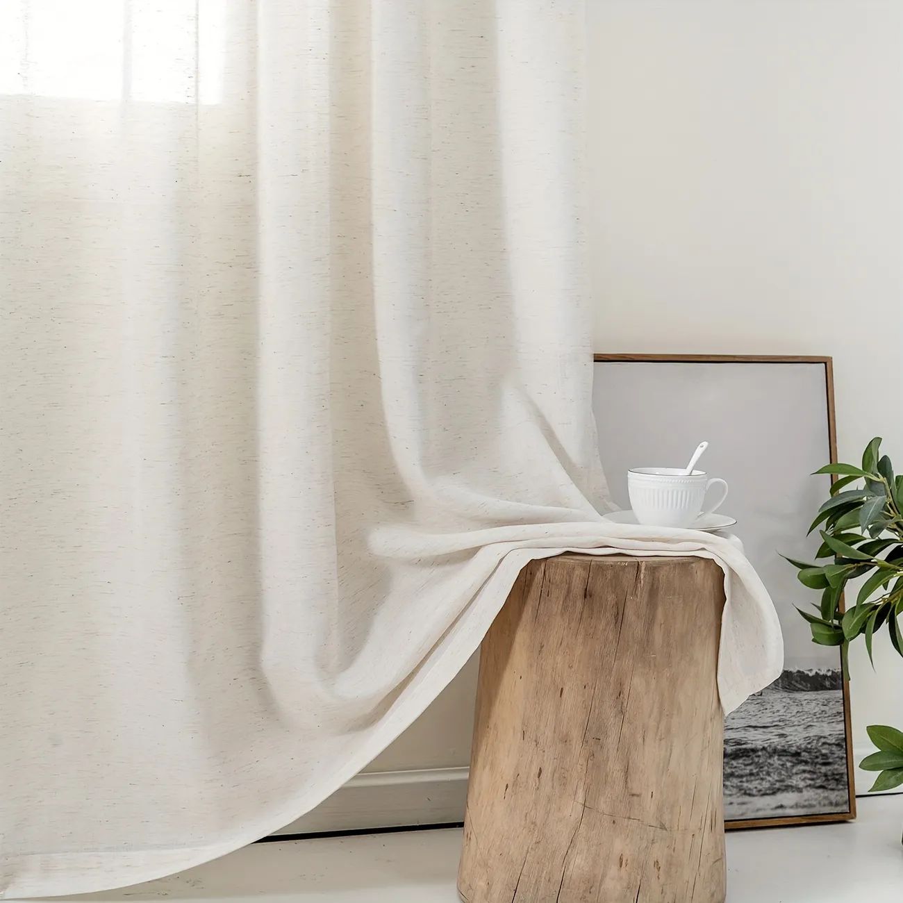 Add a Touch of Elegance to Your Home with This Semi-Sheer Linen Curtain | Temu Affiliate Program